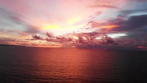 Sunset on Kuta beach in Bali | 4k drone video Stock Footage 167344377