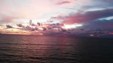 Sunset on Kuta beach in Bali | 4k drone video Stock Footage 167344386