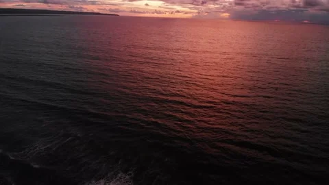 Sunset on Kuta beach in Bali | 4k drone video Stock Footage 167344432