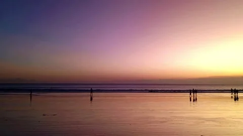 Sunset Kuta Beach Bali Stock Footage 243625614