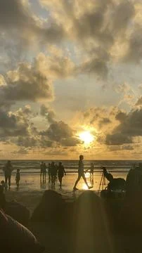 Sunset at kuta beach , Bali Foto stock