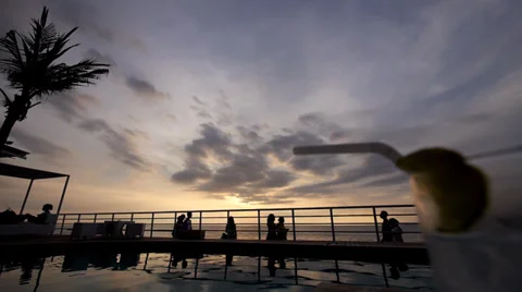 Sunset on Kuta Yellow Stock Footage 35346328