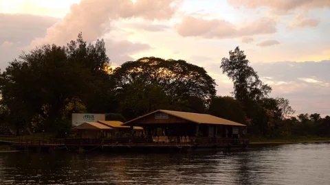 Sunset on the Kwai River Stock Footage 74294602