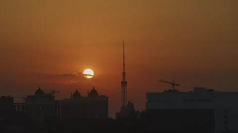 Sunset in Kyiv Stock Footage 250558359
