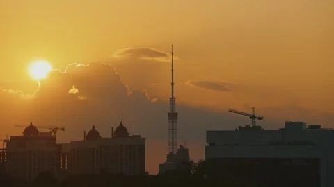 Sunset in Kyiv Stock Footage 250558747