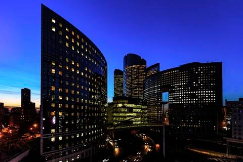 Sunset at La Defense Foto stock
