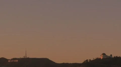 Sunset LA Hollywood:Griffith Stock Footage 933991