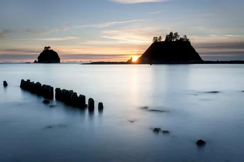 Sunset at La Push, Washington. Stock Photos