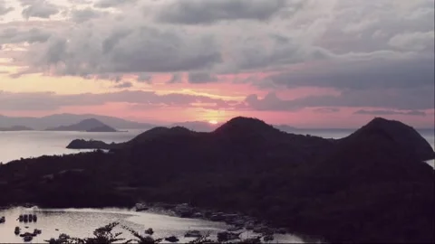 Sunset in Labuan Bajo Stock Footage 288650766