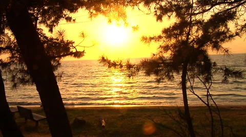 Sunset by the Lac Stock Footage 41380855