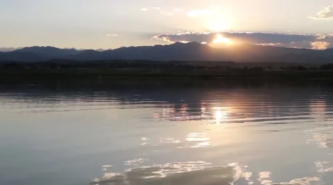 Sunset on Lagerman Res by Canoe Stock Footage 41455023