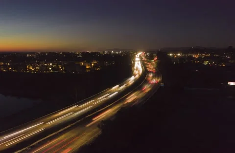 Sunset Lagoon Drone  Hyperlapse of San Diego Beach traffic 6K Stock-Footage 197524385