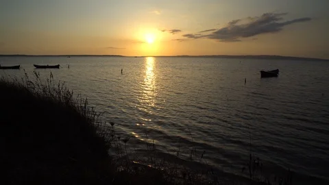 Sunset on the lagoon. Stock Footage 119018980