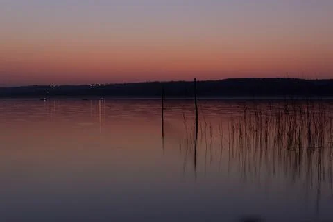 Sunset in lagoon Stock Photos