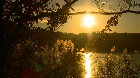 Sunset on the lake 2 Stock Footage 68163499