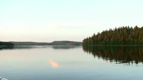 Sunset at lake 3 Stock Footage 10888334