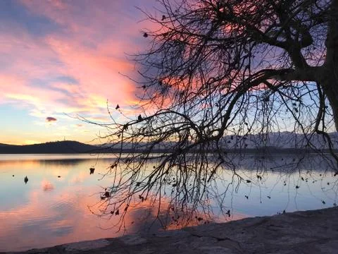 Sunset at the lake 5 Stock Photos