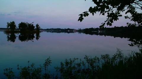 Sunset on lake 569 Stock Footage 775722