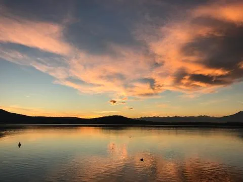 Sunset at the lake 6 Stock Photos