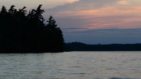 Sunset on Lake in Adirondacks Stock Footage 43311759