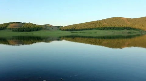 Sunset on the lake Agaskyr, Kostino village. Republic of Khakassia, Russia Stock Footage 59766429