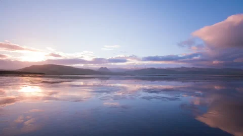 Sunset with Lake and Mountain timelapse 스톡 동영상 39480920