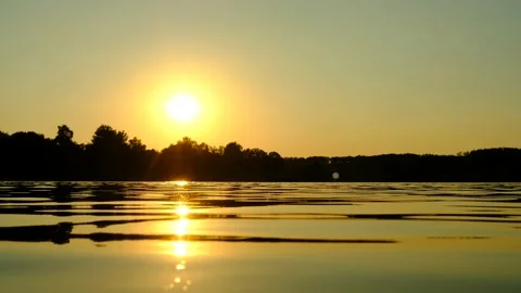Sunset at lake ausee in upper austria Stock Footage 135815816