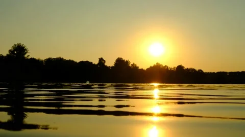 Sunset at lake ausee in upper austria Video stock 135815856