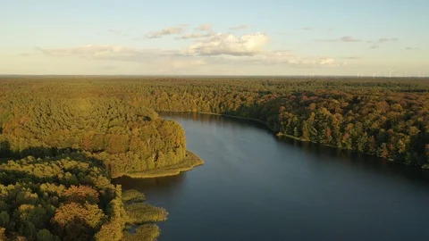 Sunset at lake in autumn Stock Footage 117227671