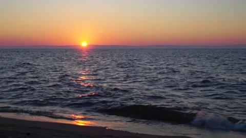 Sunset on Lake Baikal Stock Footage 95646752
