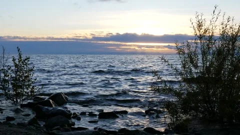 Sunset on Lake Baikal in Siberia. Stock Footage 292872633