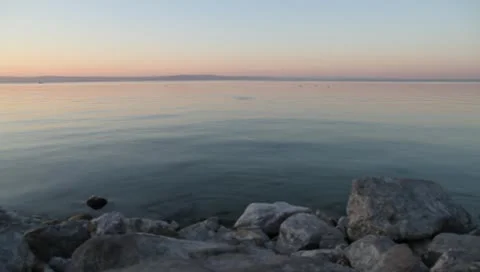 Sunset at Lake Balaton Stock Footage 9692077