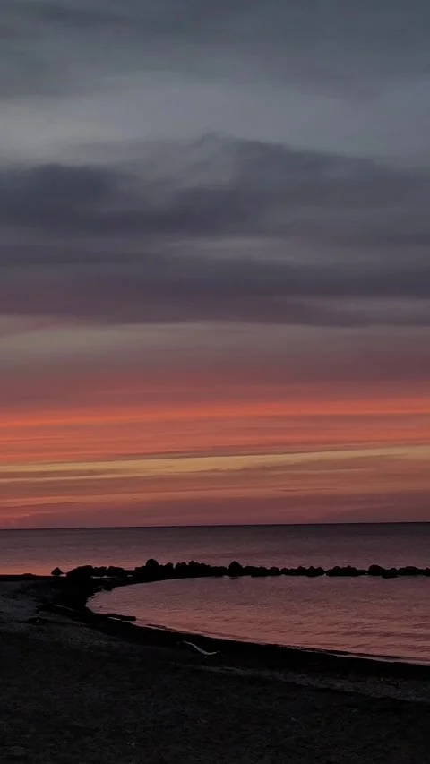 Sunset on Lake Beach 2 Video stock 261499509