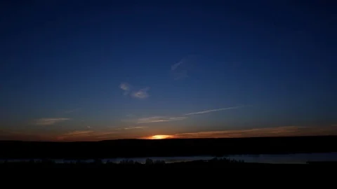 Sunset on the lake, boat Video stock 76047895
