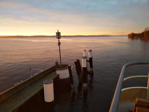 Sunset at lake constance Stock Photos