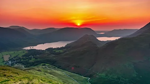 Sunset in Lake District Stock Footage 144107204