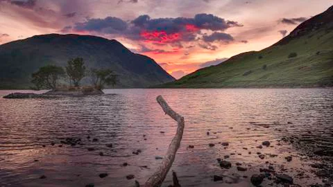 Sunset in Lake District Stock Photos