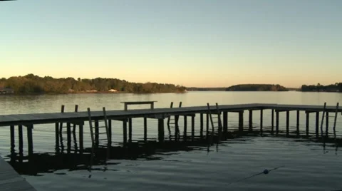 Sunset on lake dock Stock Footage 922319