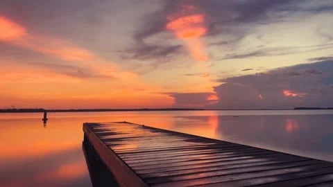 Sunset lake evening Stock-Footage 272181443