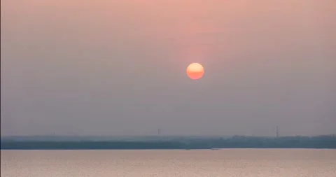 Sunset at the lake in the evening Stock-Footage 346933978