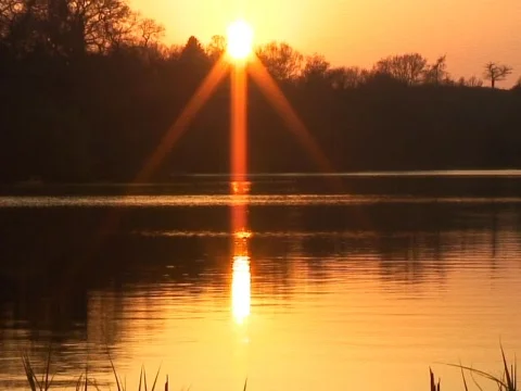 Sunset Lake Stock Footage 490296