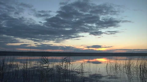 Sunset lake  Stock Footage 1052586