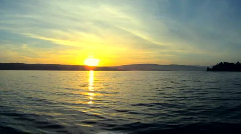 Sunset on the lake Stock Footage 1393193