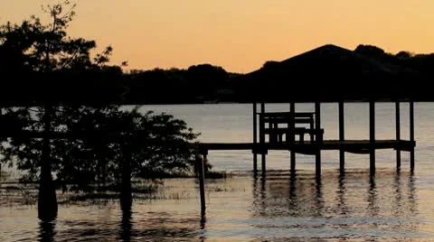 Sunset on the Lake Stock Footage 8986440