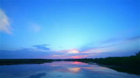 Sunset at the lake Stock Footage 12276132