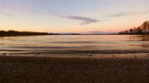 Sunset on the lake Stock Footage 12460952