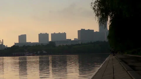 Sunset lake Stock Footage 23003768