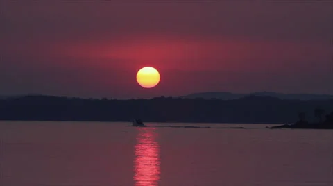 Sunset at Lake Stock-Footage 24831175