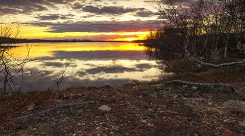 Sunset on the lake Stock Footage 50449402