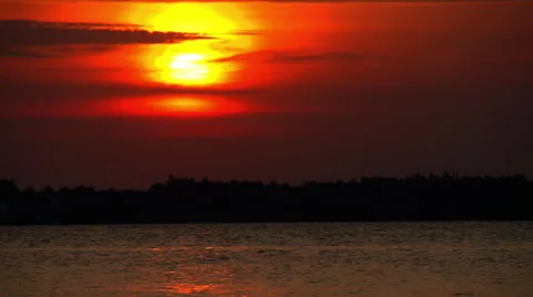 The sunset on the lake. Stock Footage 54908058